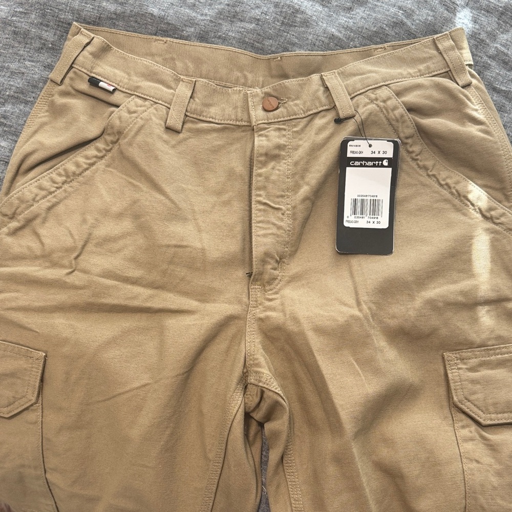 NWT Carhartt Tan Flame 🔥 Resistant Cargo Pants 34 X 30
